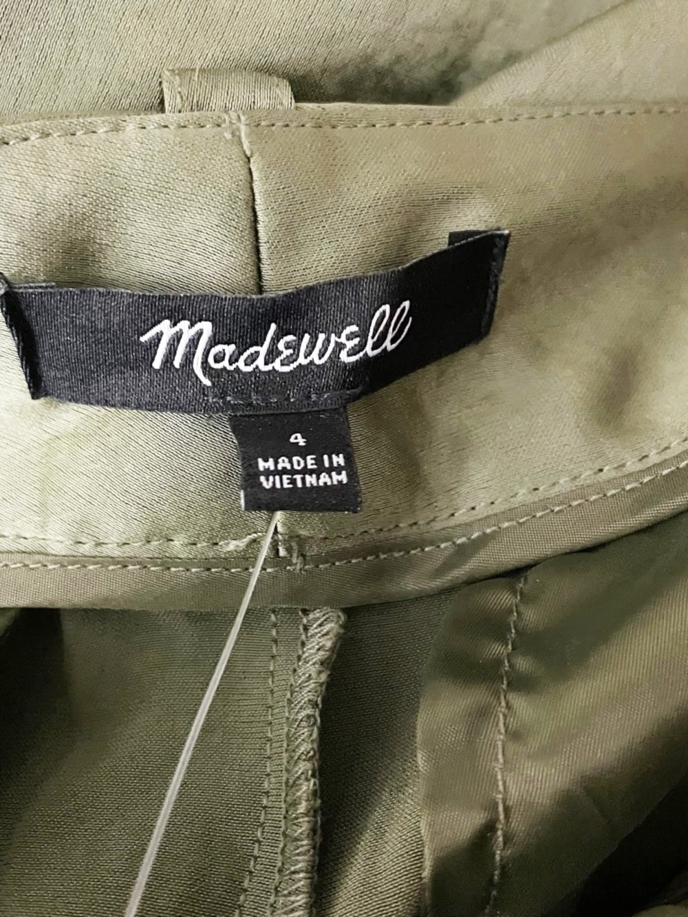 NEW Madewell High Rise Straight Cargo Multi Pocket Trousers Pants Satin Olive 4 - Picture 2 of 4